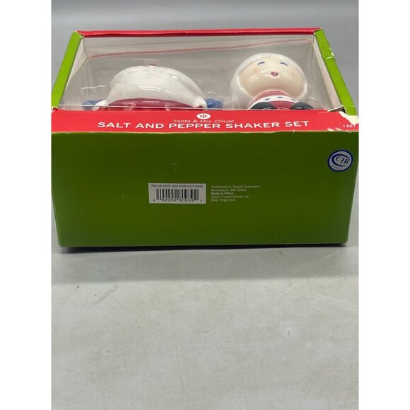 Christmas Santa & Mrs. Clause salt & pepper shaker set dinning red 4.5" READ NEW - Picture 6 of 6